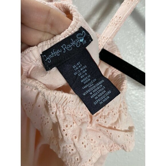 Toddlers Cynthia Rowley pink eyelet ruffle tank size 4T - Picture 6 of 6